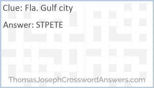 Fla. Gulf city Answer