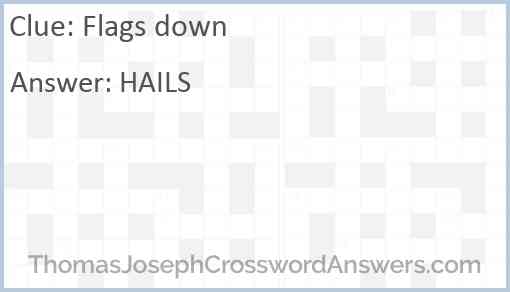 Flags down Answer