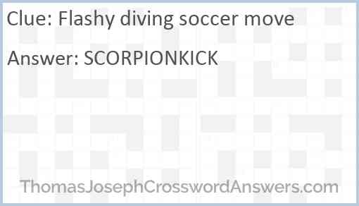 Flashy diving soccer move Answer