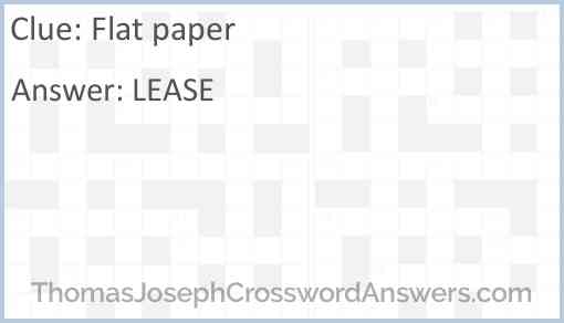 Flat paper Answer
