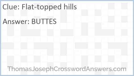 Flat-topped hills Answer