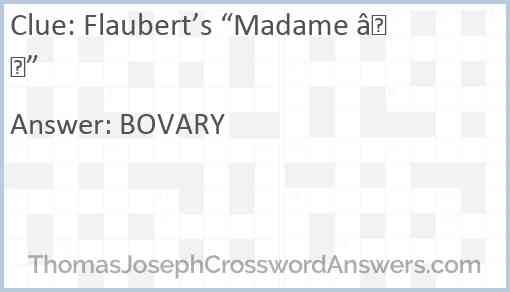 Flaubert’s “Madame —” Answer