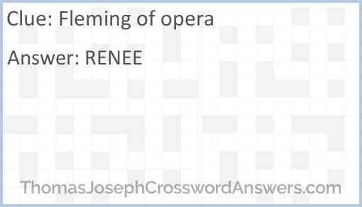 Fleming of opera Answer