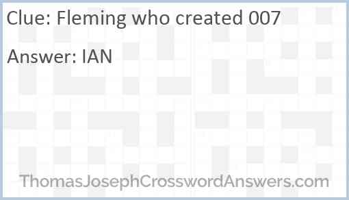 Fleming who created 007 Answer