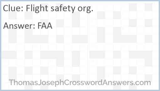 Flight safety org. Answer