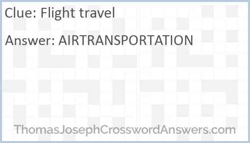 Flight travel Answer