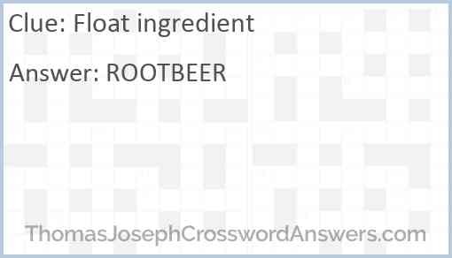 Float ingredient Answer