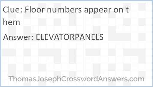 Floor numbers appear on them Answer