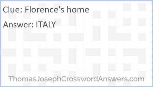 Florence’s home Answer