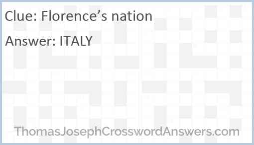 Florence’s nation Answer