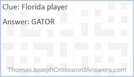 Florida player Answer