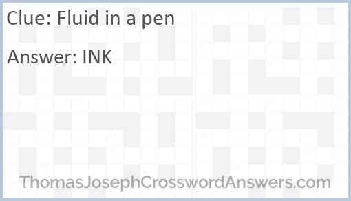 Fluid in a pen Answer