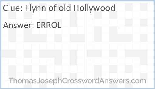 Flynn of old Hollywood Answer