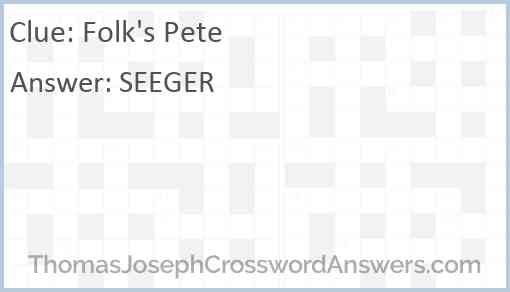 Folk’s Pete Answer