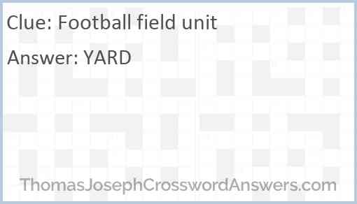 Football field unit Answer