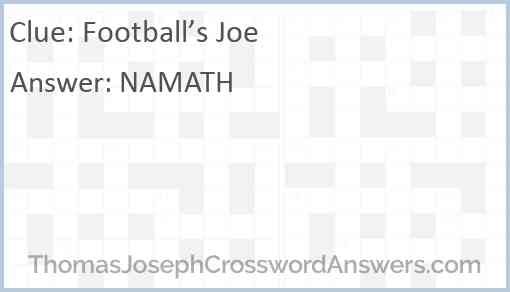 Football’s Joe Answer