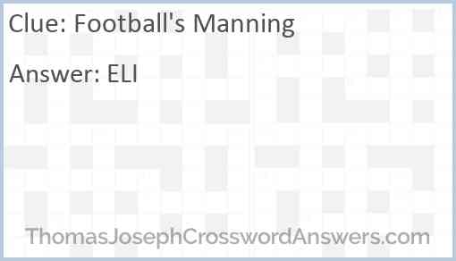 Football's Manning Answer