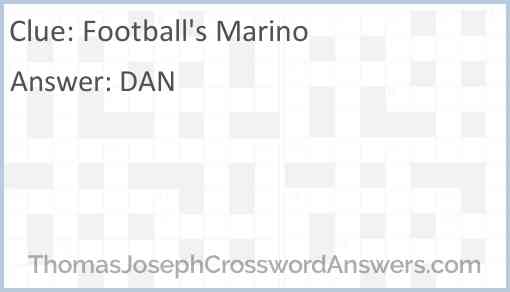 Football’s Marino Answer
