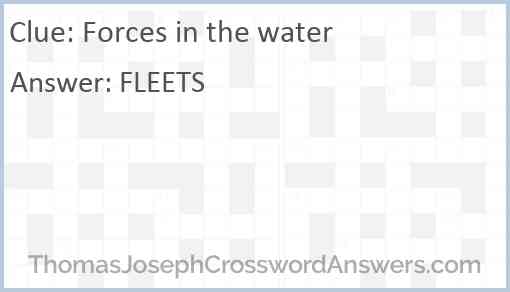 Forces in the water Answer