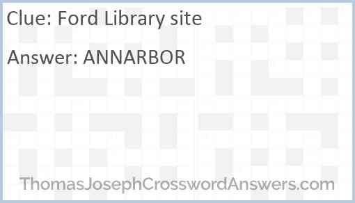 Ford Library site Answer