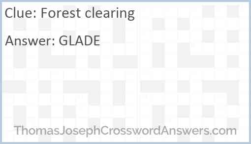 Forest clearing Answer