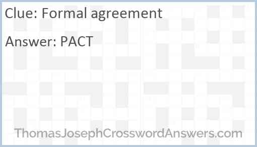 Formal agreement Answer