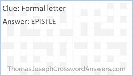Formal letter Answer