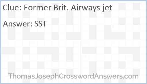 Former Brit. Airways jet Answer