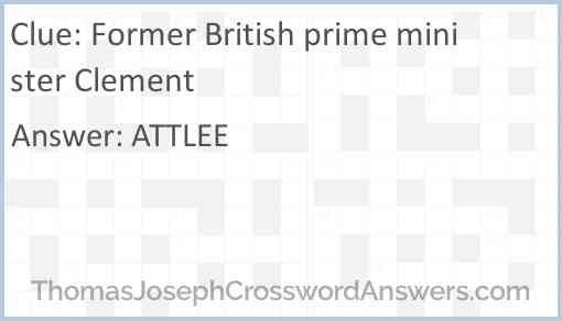 Former British prime minister Clement Answer