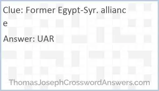 Former Egypt-Syr. alliance Answer