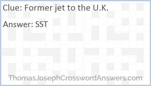 Former jet to the U.K. Answer