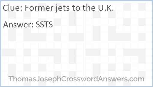 Former jets to the U.K. Answer