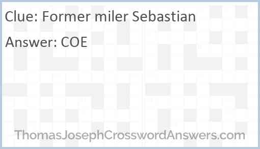 Former miler Sebastian Answer