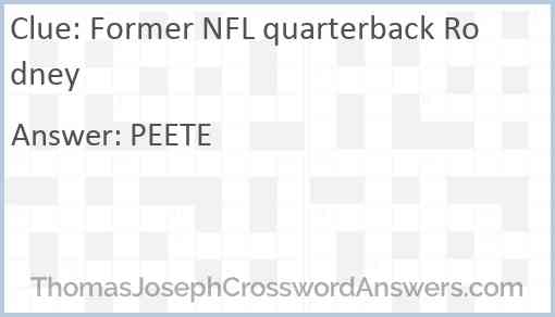 Former NFL quarterback Rodney Answer
