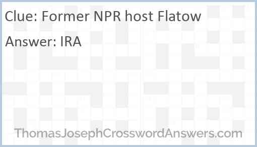 Former NPR host Flatow Answer