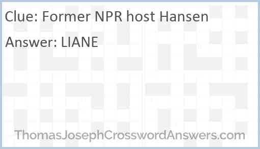 Former NPR host Hansen Answer