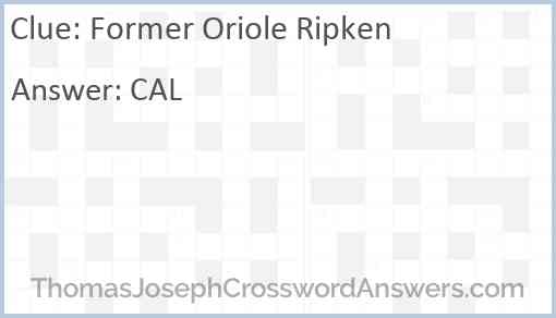 Former Oriole Ripken Answer