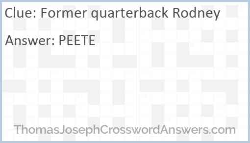 Former quarterback Rodney Answer