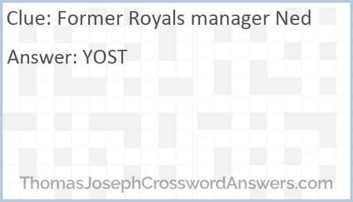 Former Royals manager Ned Answer