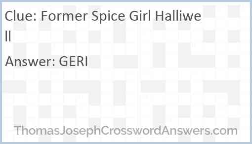 Former Spice Girl Halliwell Answer