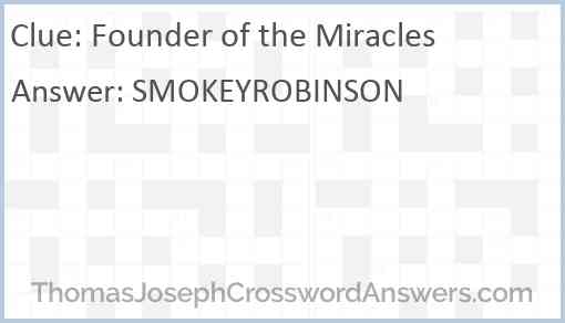 Founder of the Miracles Answer