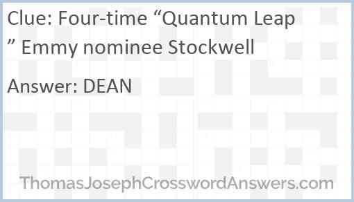 Four-time “Quantum Leap” Emmy nominee Stockwell Answer