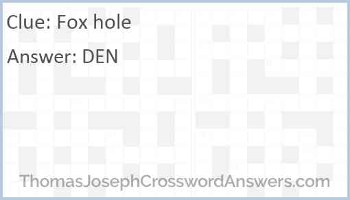 Fox hole Answer