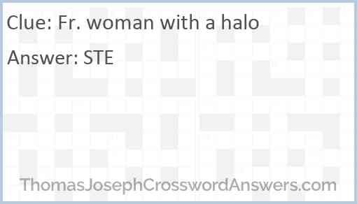 Fr. woman with a halo Answer