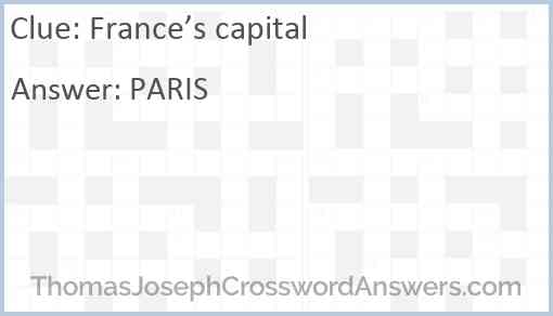 France’s capital Answer