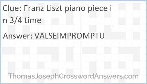 Franz Liszt piano piece in 3/4 time Answer
