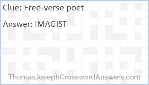 Free-verse poet Answer