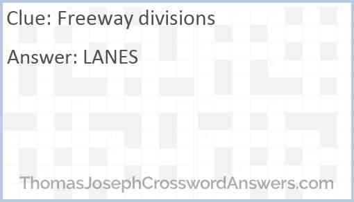 Freeway divisions Answer