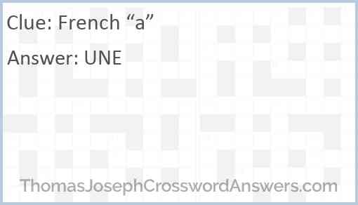 French “a” Answer