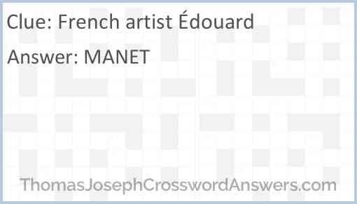 French artist Édouard Answer